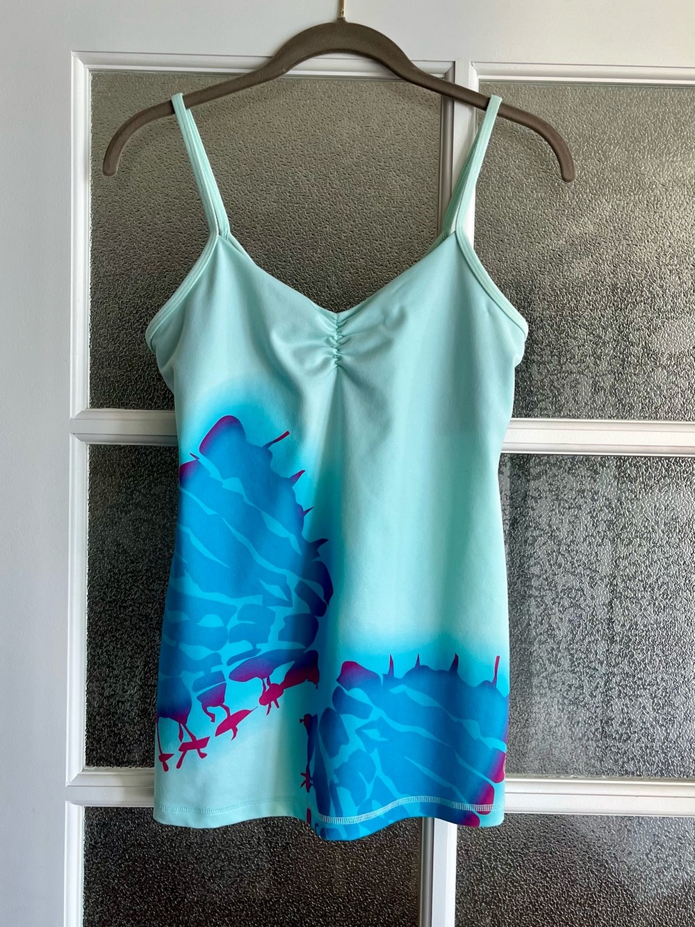 lululemon athletica Light Aqua Blue & Teal Gradient Strappy Camisole